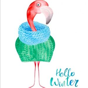 Flamingo Winter Flag